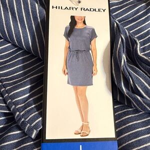 Hilary Radley Dress Blue with Stripes size L NWT